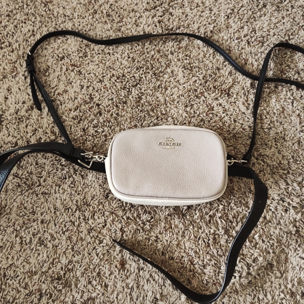 COACH Pop Block Leather Convertible Belt Bag Grey Birch/Multi One Size